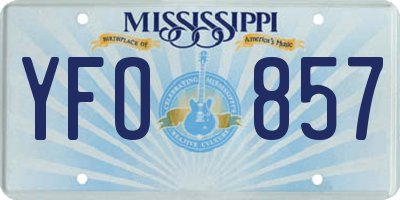 MS license plate YFO857