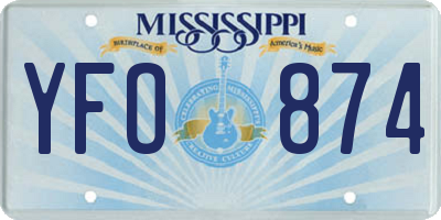 MS license plate YFO874