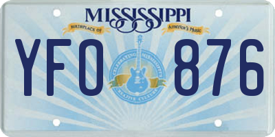 MS license plate YFO876