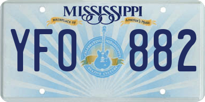 MS license plate YFO882