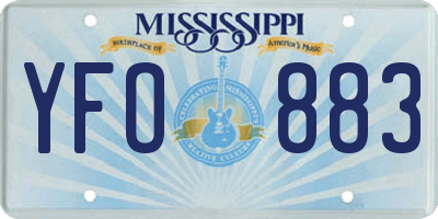 MS license plate YFO883