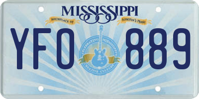 MS license plate YFO889