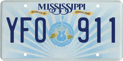 MS license plate YFO911