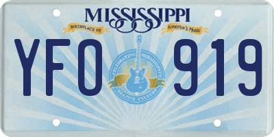 MS license plate YFO919