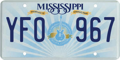 MS license plate YFO967