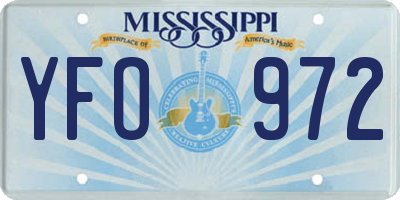 MS license plate YFO972