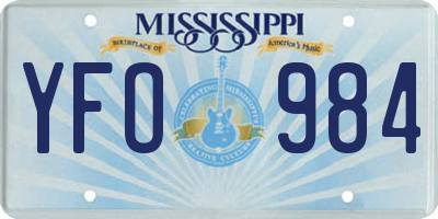MS license plate YFO984