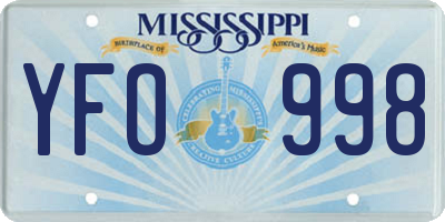 MS license plate YFO998