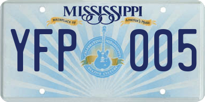 MS license plate YFP005