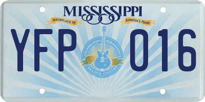 MS license plate YFP016