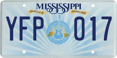 MS license plate YFP017