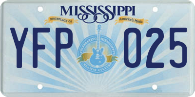 MS license plate YFP025