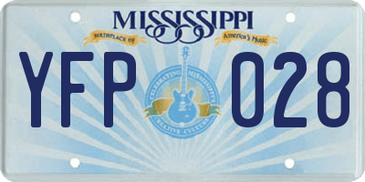 MS license plate YFP028
