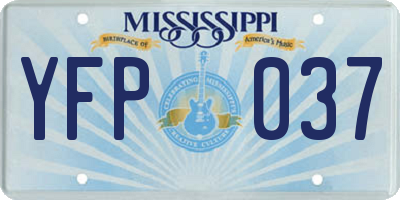 MS license plate YFP037