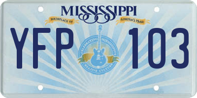 MS license plate YFP103