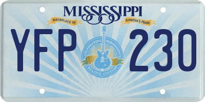 MS license plate YFP230