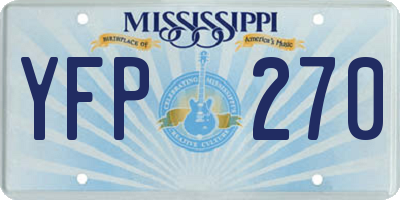 MS license plate YFP270