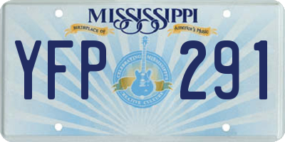 MS license plate YFP291