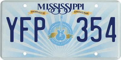 MS license plate YFP354