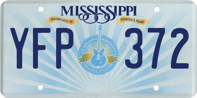MS license plate YFP372