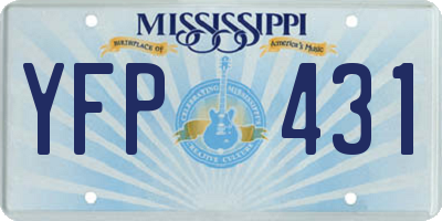 MS license plate YFP431