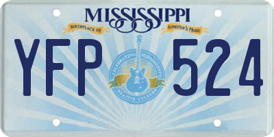 MS license plate YFP524