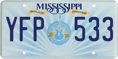 MS license plate YFP533
