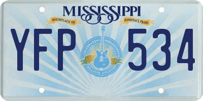MS license plate YFP534