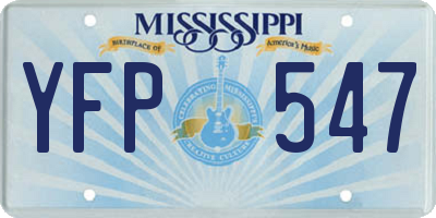 MS license plate YFP547