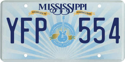 MS license plate YFP554