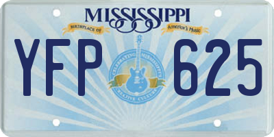 MS license plate YFP625
