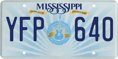 MS license plate YFP640
