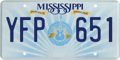 MS license plate YFP651