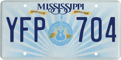 MS license plate YFP704