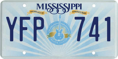 MS license plate YFP741
