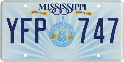 MS license plate YFP747