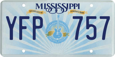 MS license plate YFP757