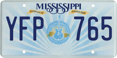 MS license plate YFP765