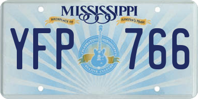 MS license plate YFP766