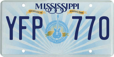 MS license plate YFP770