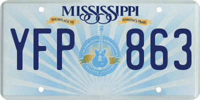MS license plate YFP863