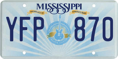 MS license plate YFP870