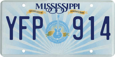 MS license plate YFP914