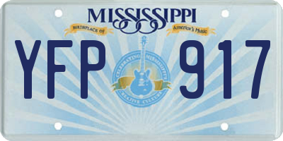 MS license plate YFP917