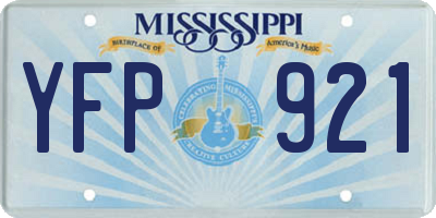 MS license plate YFP921