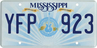 MS license plate YFP923