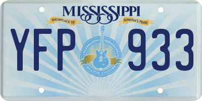 MS license plate YFP933