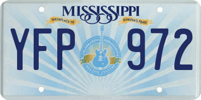 MS license plate YFP972