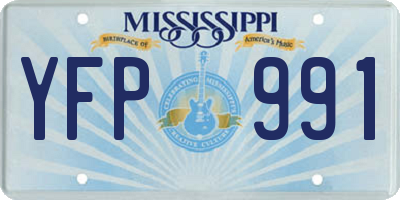MS license plate YFP991