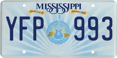 MS license plate YFP993